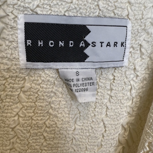 Rhonda Stark Textured Jacket Blazer Womens Size Small Button Career Cream - Picture 4 of 8